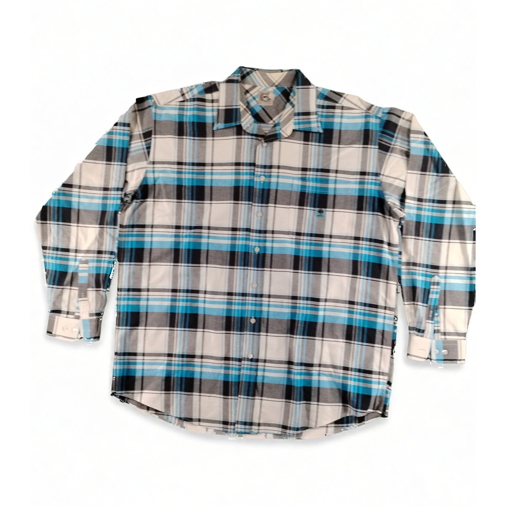 Cinch Men's XL Long Sleeve Plaid Western Shirt Cotton Button Up Work Wear Top